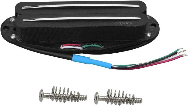 OriPure Hot Dual Rail Pickups Alnico5 Single-Coil-Sized Humbucker 12-13K Fit ST/SQ Style Electric Guitar, Black - Image 1